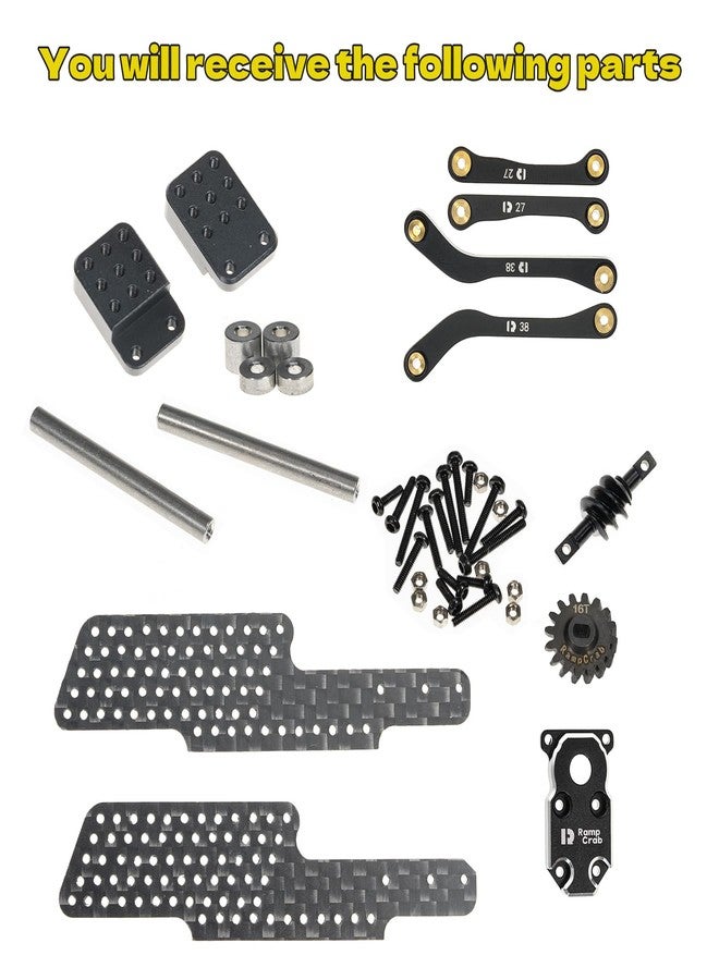 RampCrab 6X6 Extension kit for 1/24 Carbon Fiber Chassis Kit SCX24 Upgrade Parts - Image 3